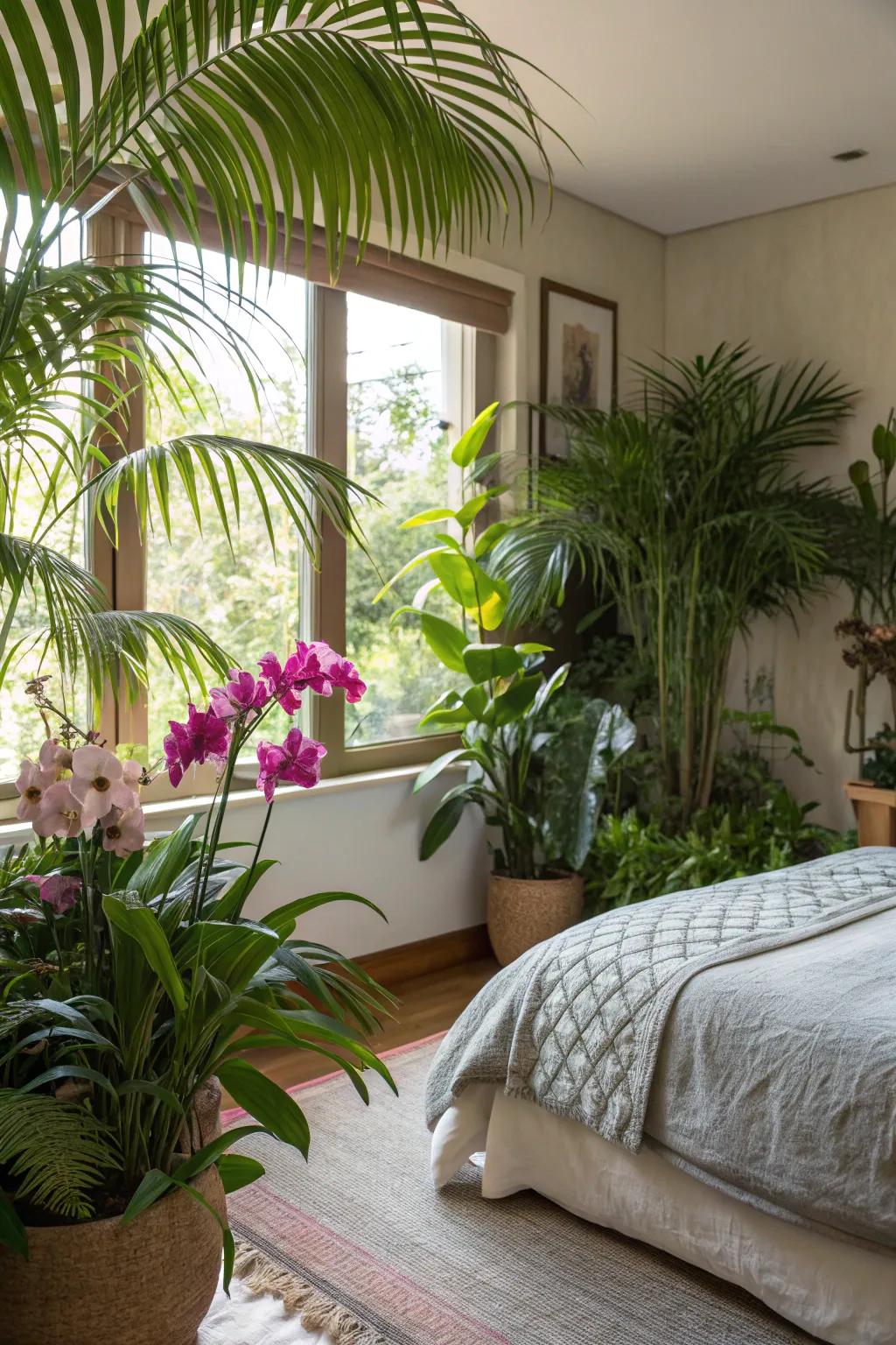 Tropical vegetation delivers vibrancy and freshness.