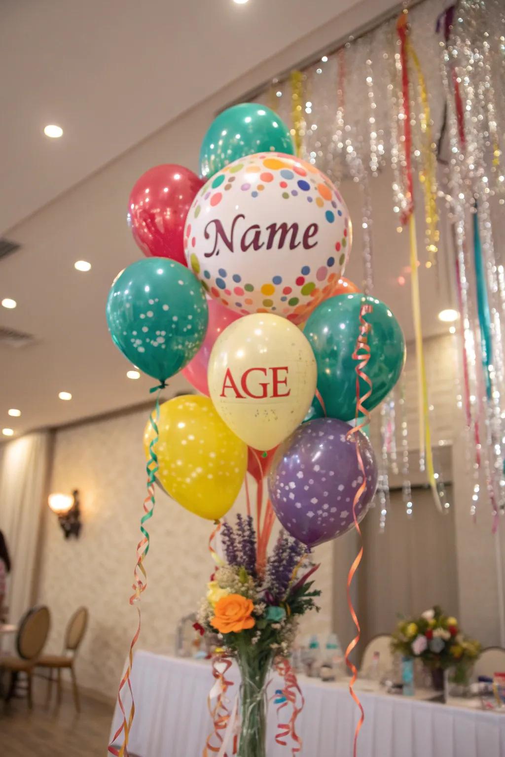 A personalized balloon bouquet that adds a unique touch to any occasion.