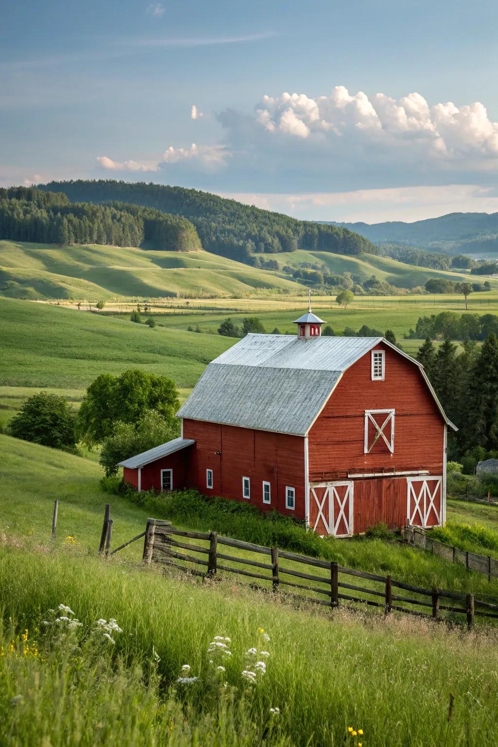 A timeless country-style barn that remains perpetually fashionable.