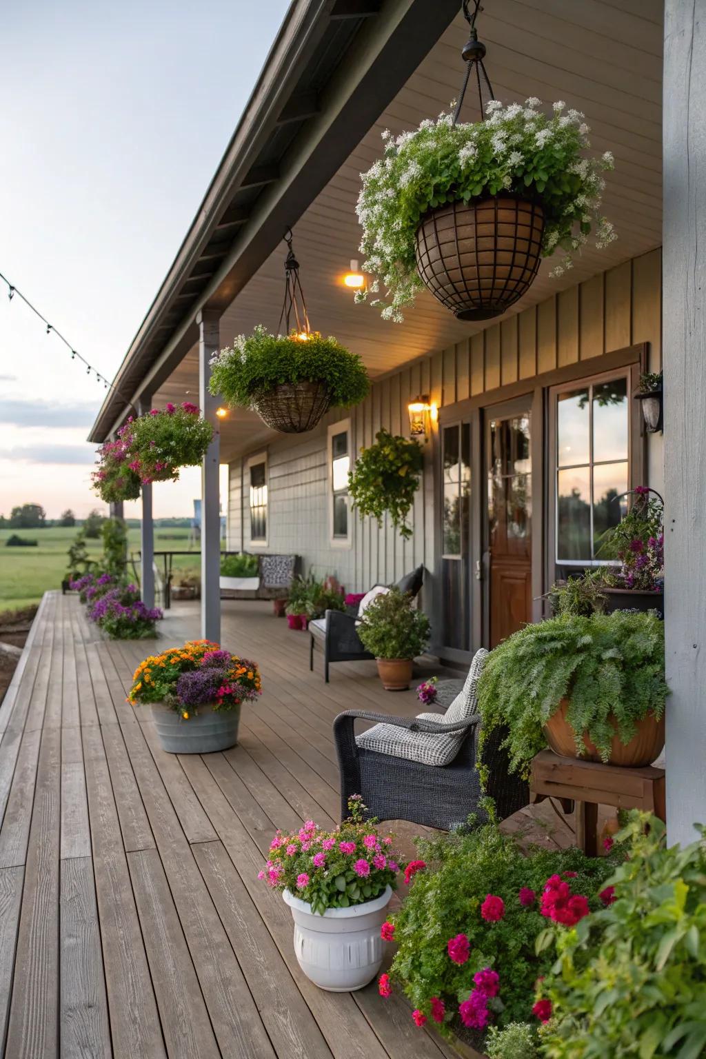 Welcome nature with lush greenery on your veranda.