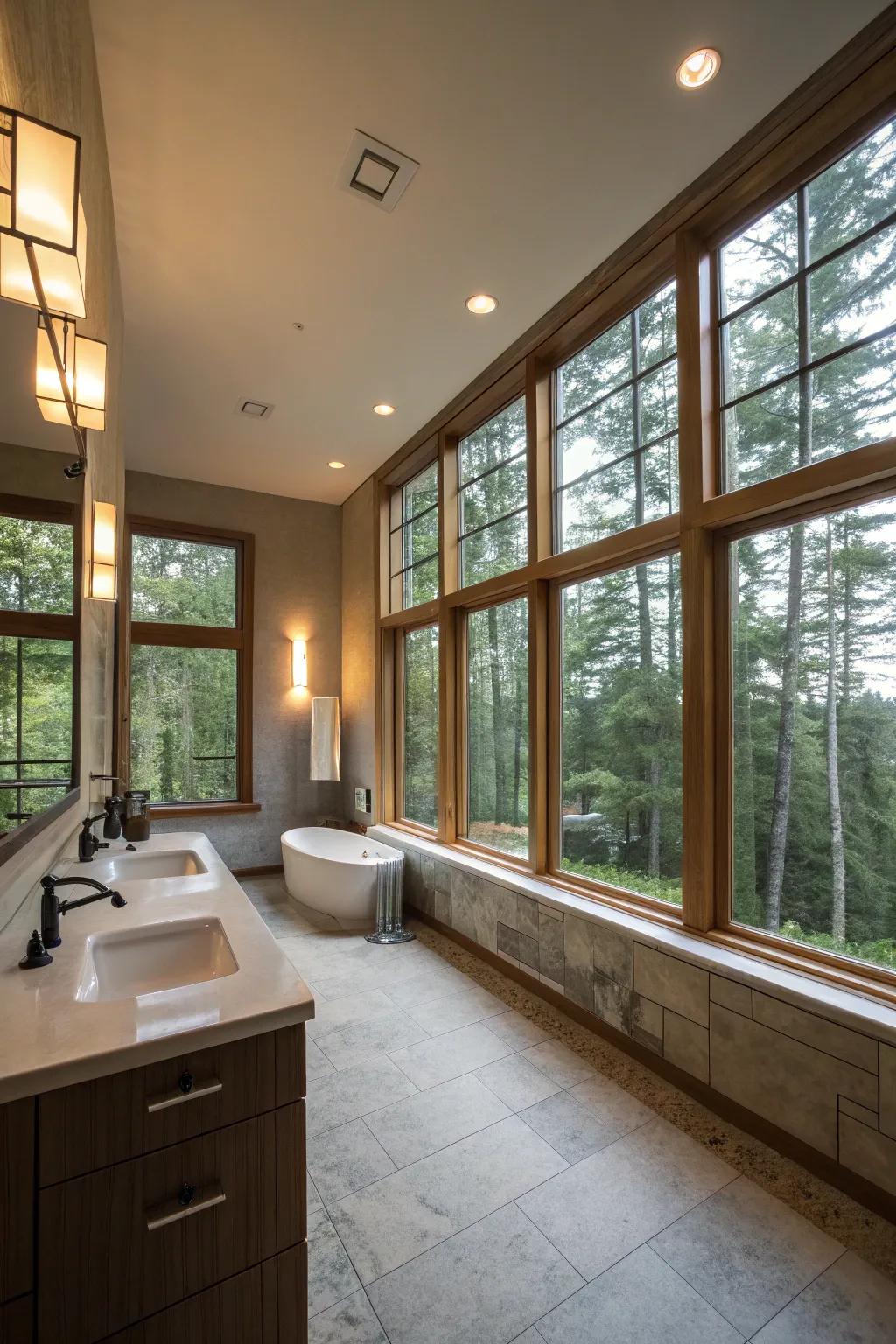 A harmonious combination of natural and artificial illumination for a light-filled atmosphere.