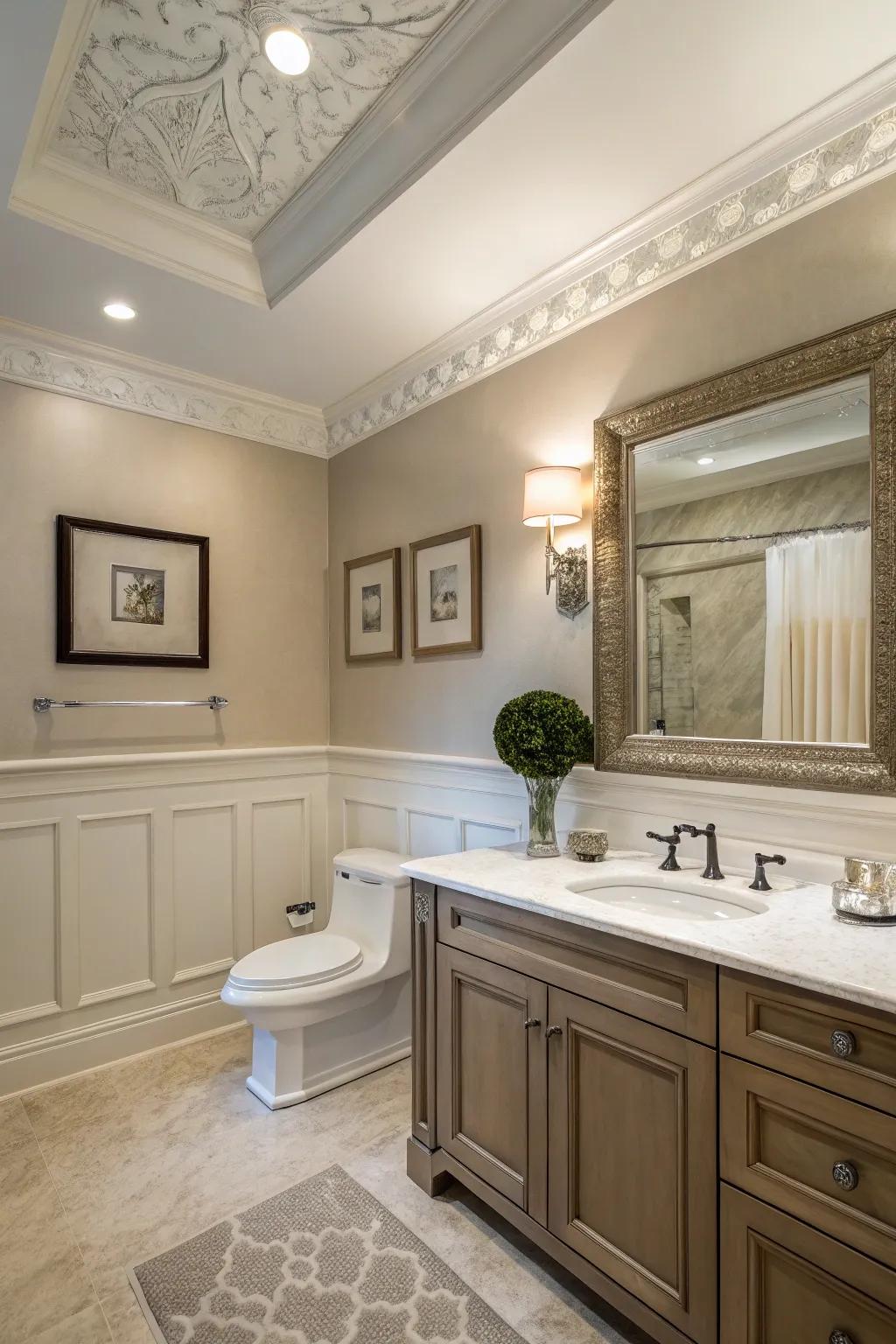 Crown molding imparts a luxurious finish.