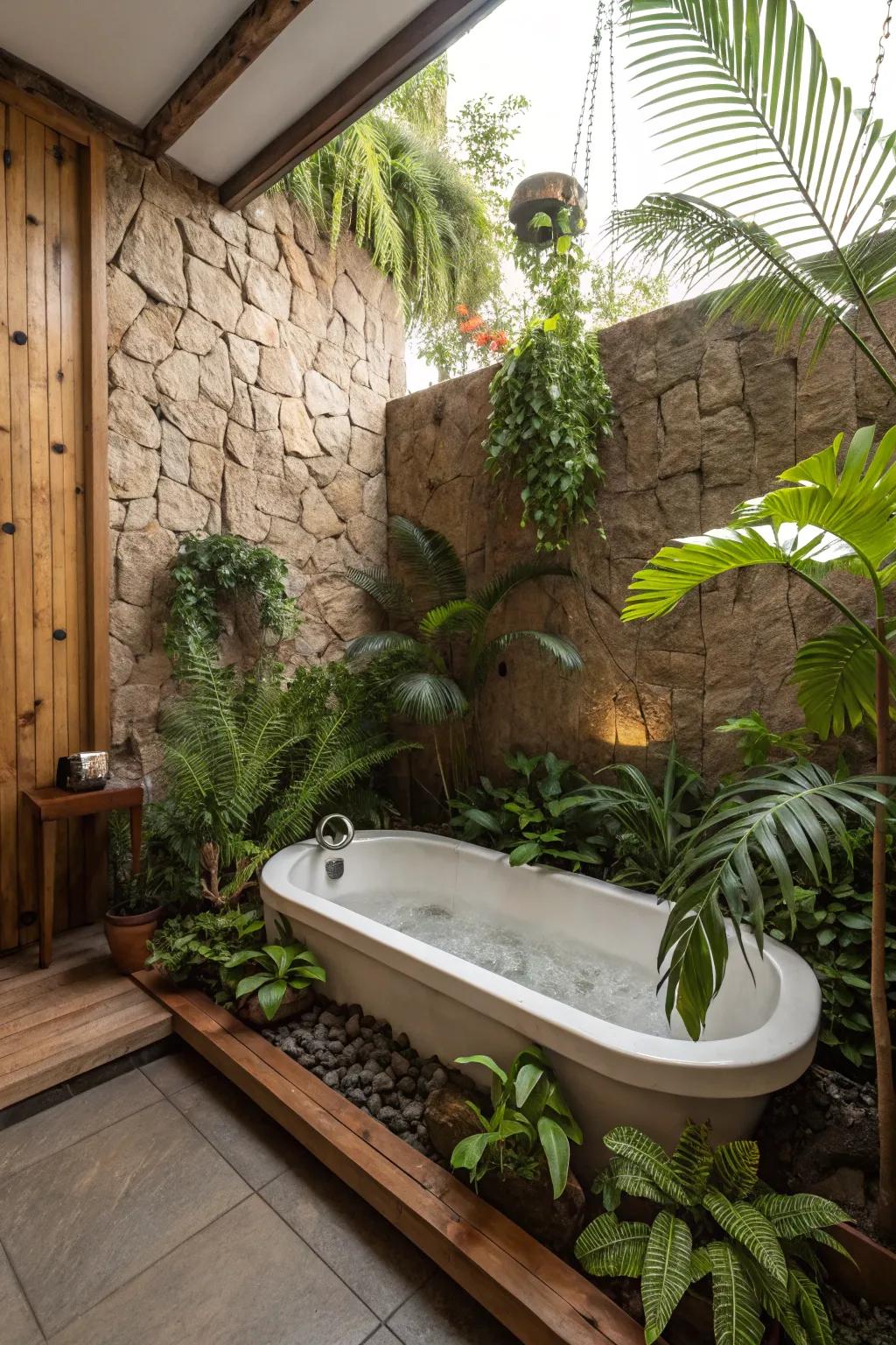 Fill your bathroom with vitality via houseplants.