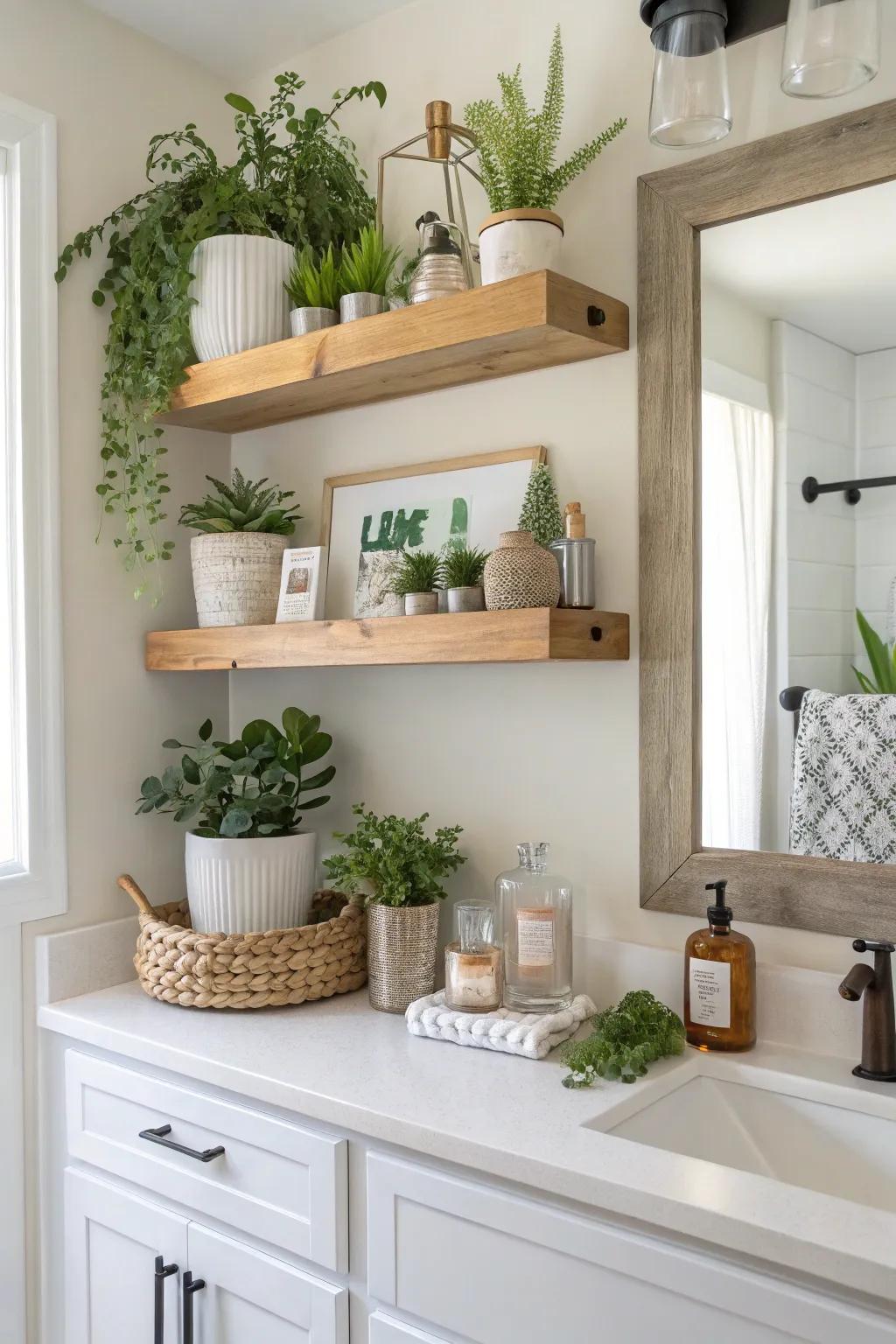Elevated wall mounts increase storage and aesthetic appeal.