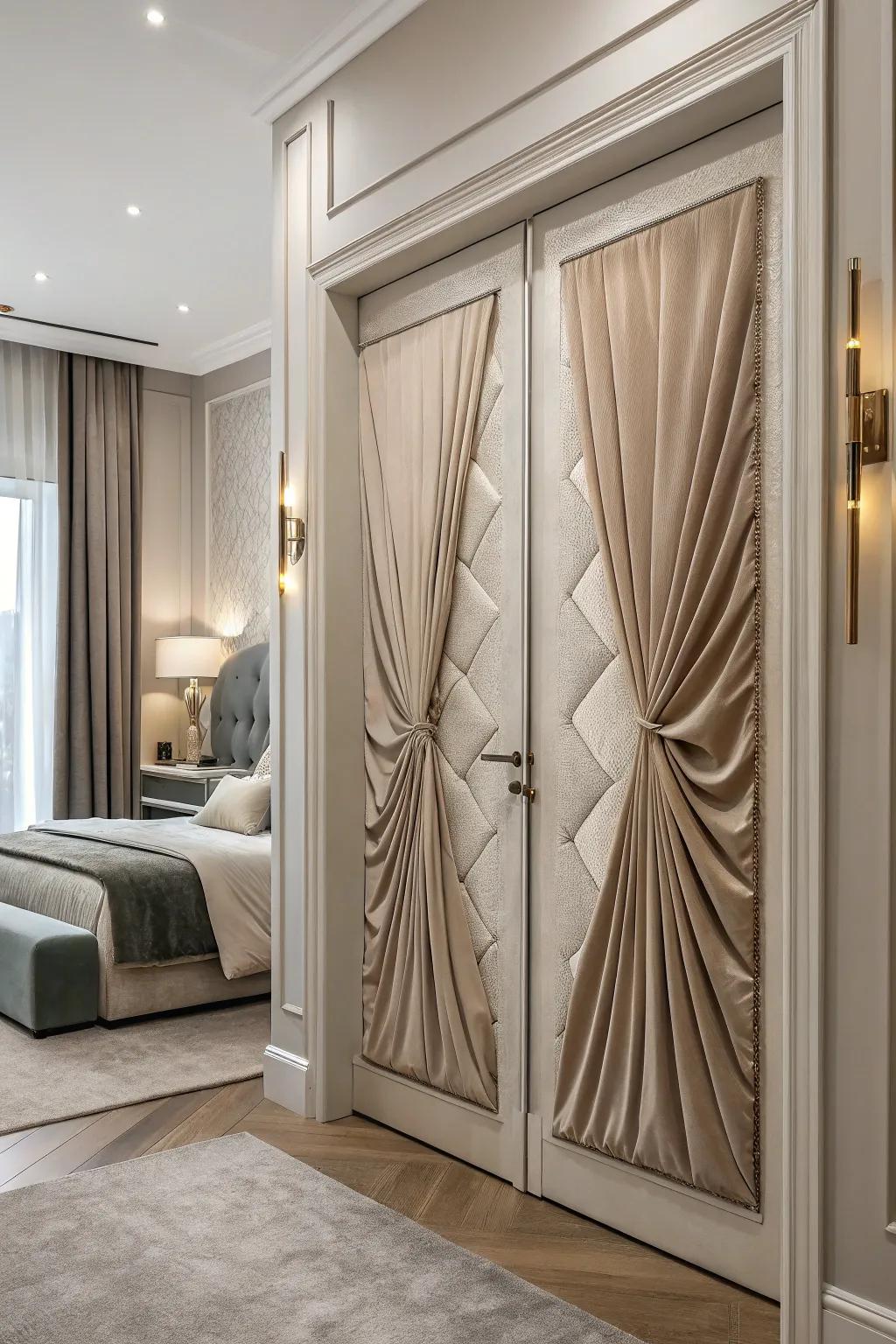 Textile drape adds class and material interest to your bedroom's doorway.