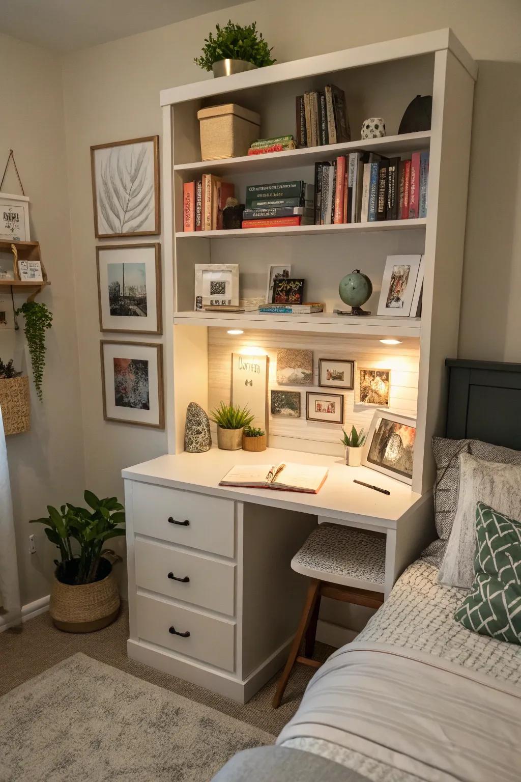 Blend storage and style with built-in shelving.