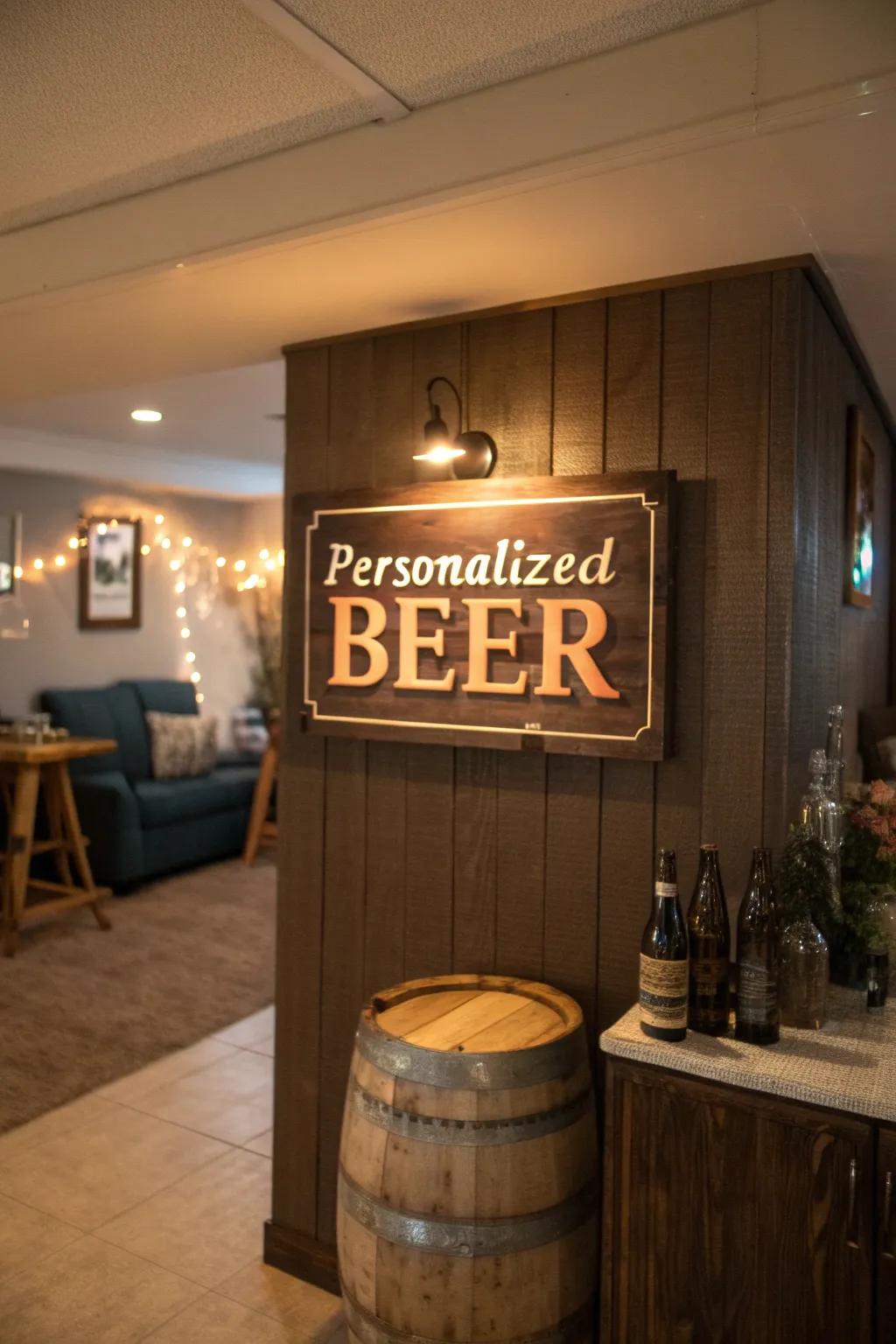 Tailored brewery emblems make your space uniquely yours.