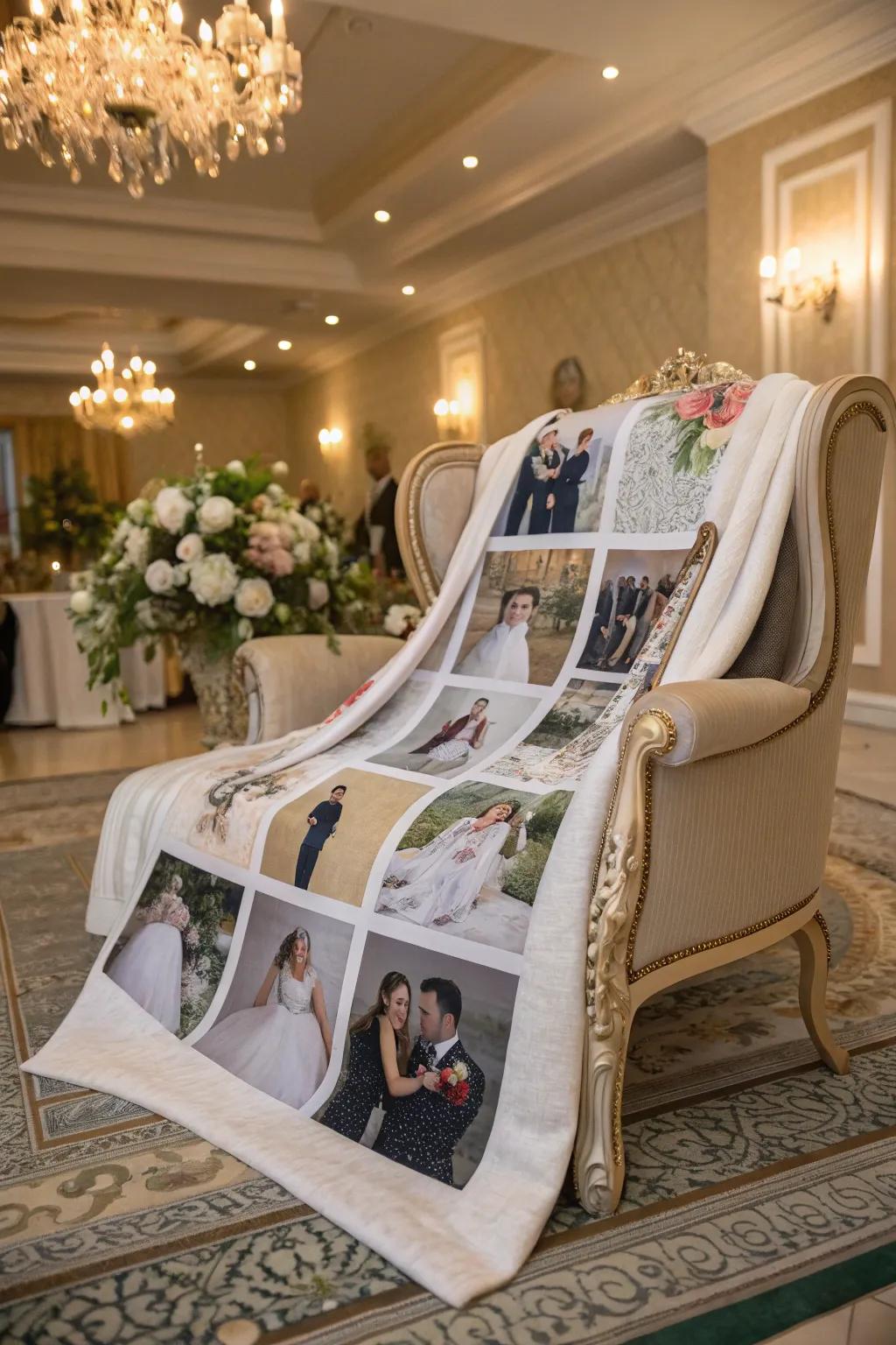 A wedding bliss blanket that preserves precious memories.