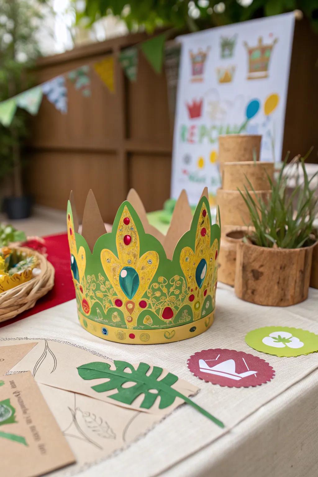 A creative and eco-friendly paper birthday tiara