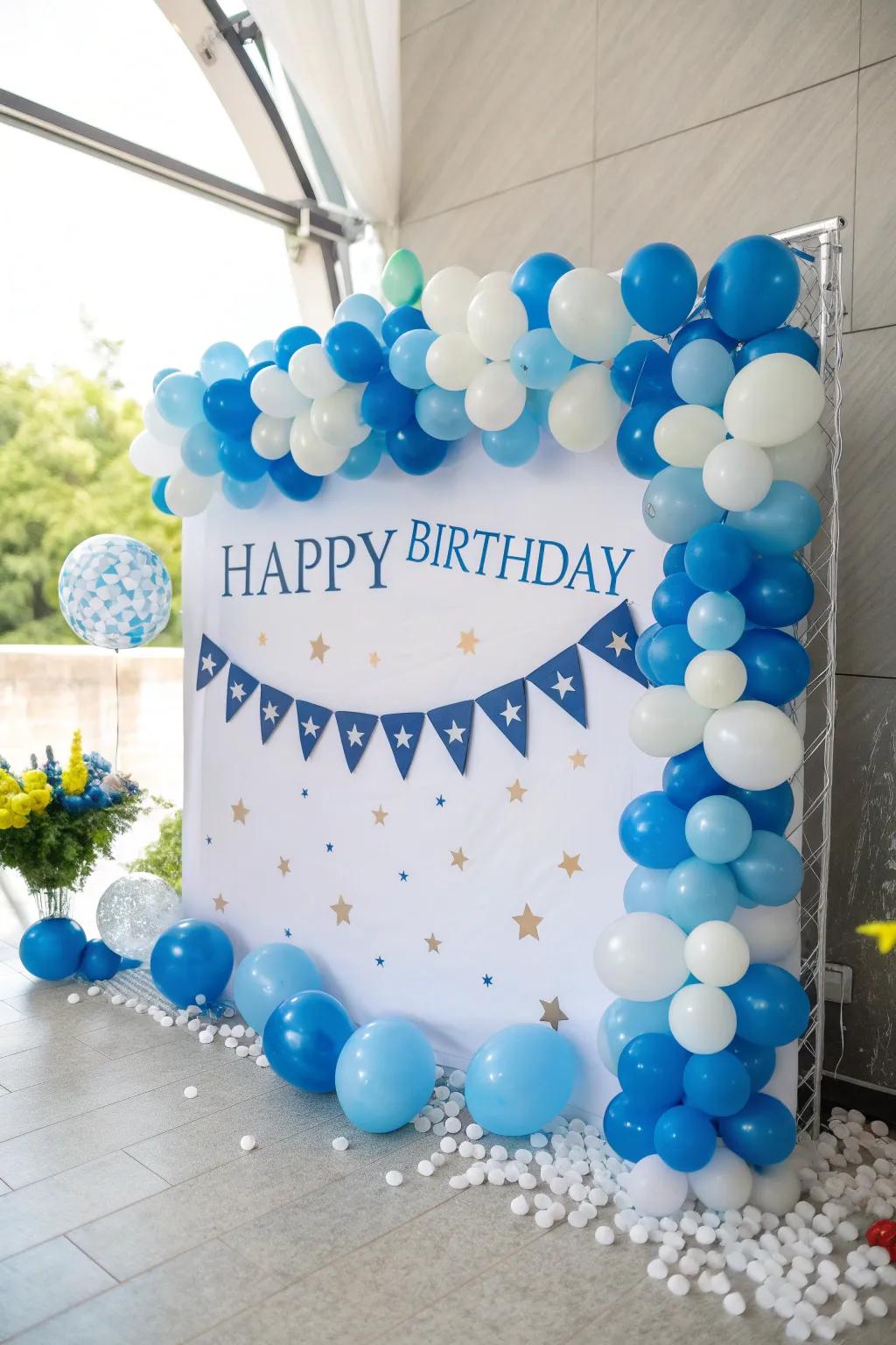 Capture memories with a personalized birthday inflatable backdrop.