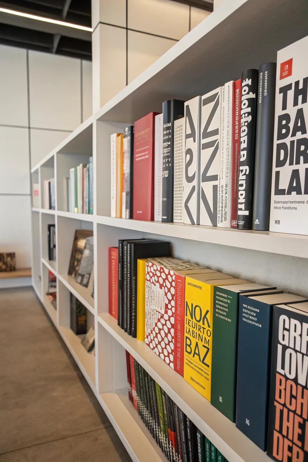 Lettering provides bold statements for book coverings.