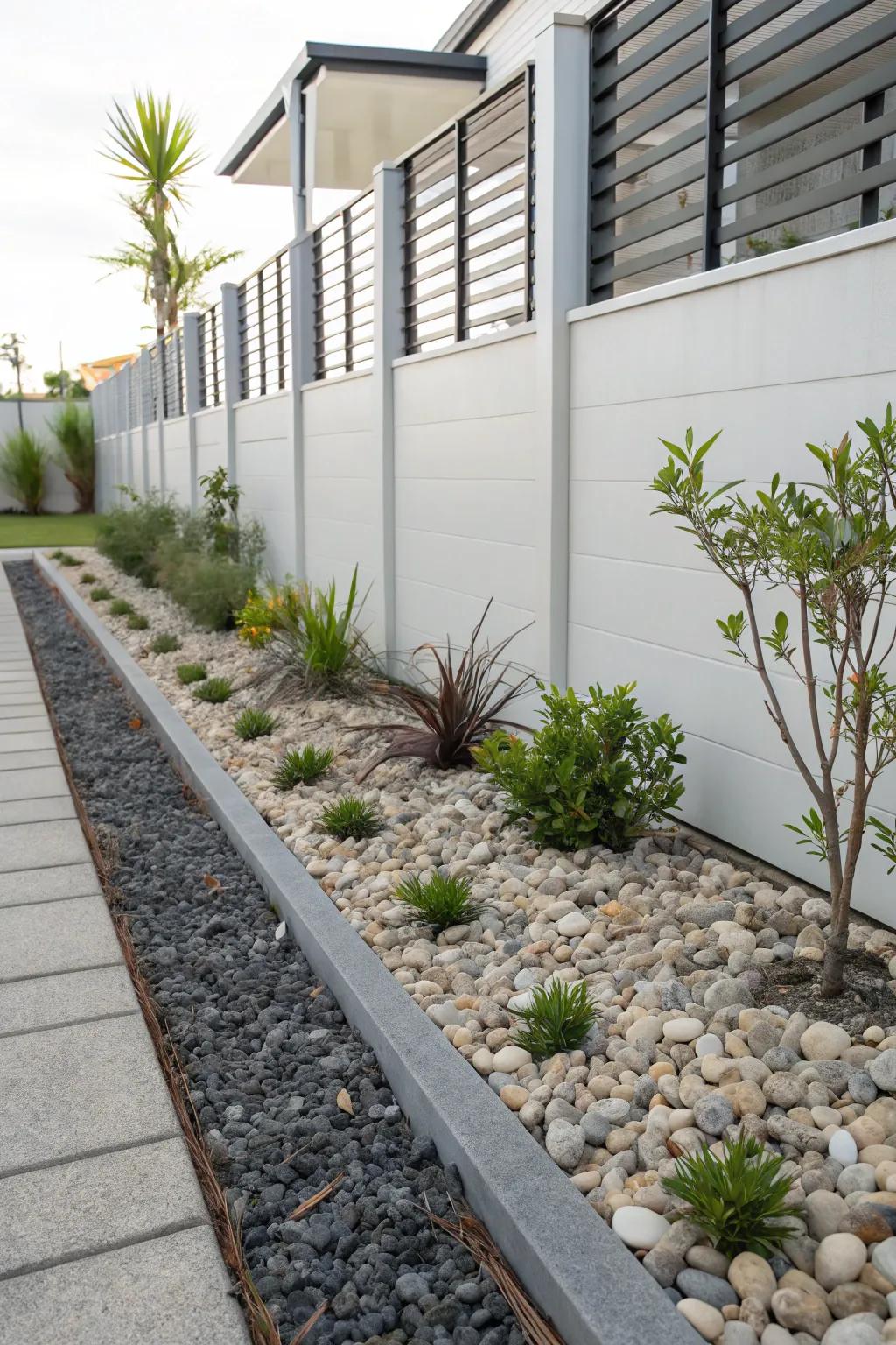 Gravel gives a contemporary, pristine look.