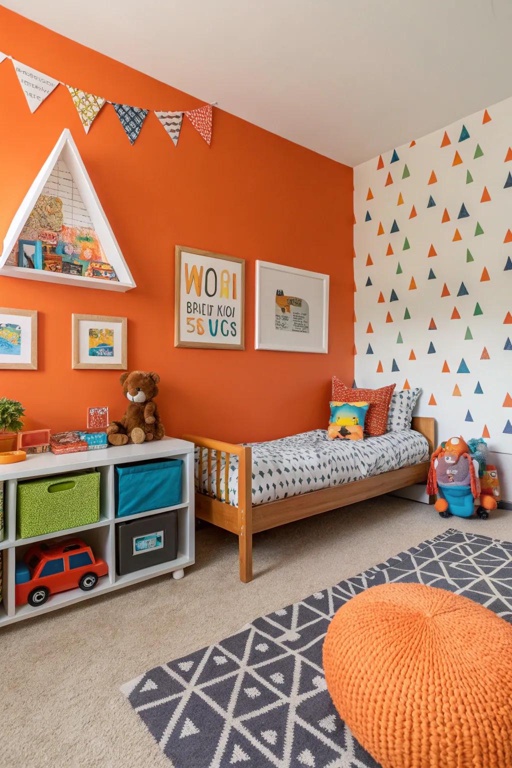 Tangerine features emit an eruption of playful dynamism.