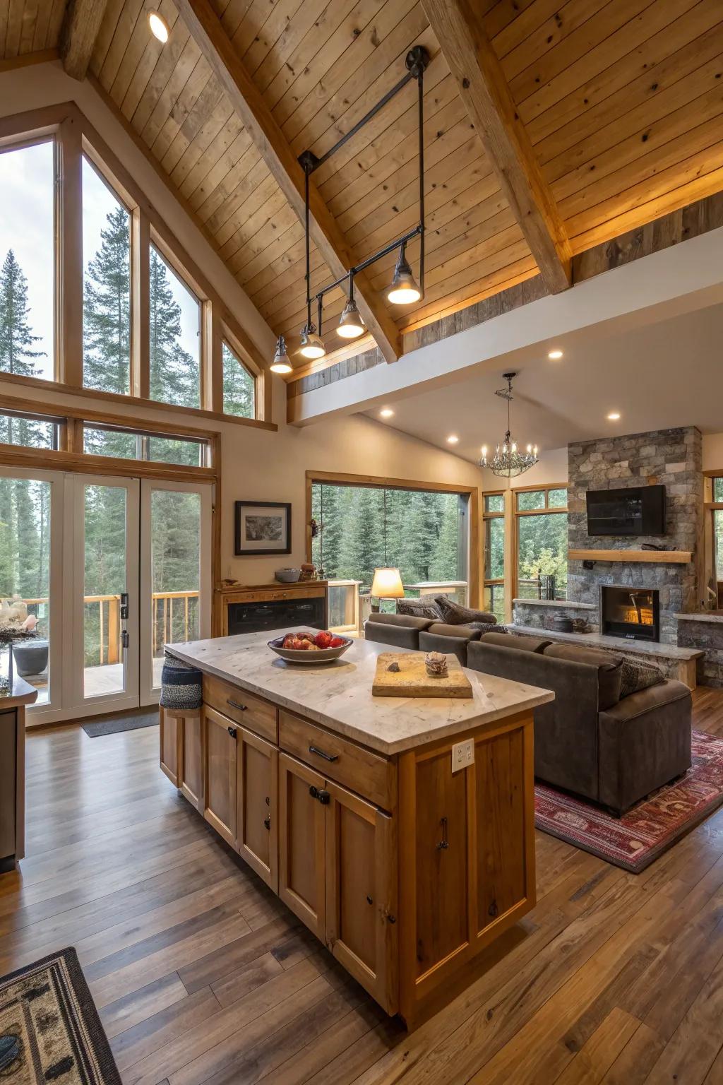 An open-concept design allows for smooth transitions from one space to another.