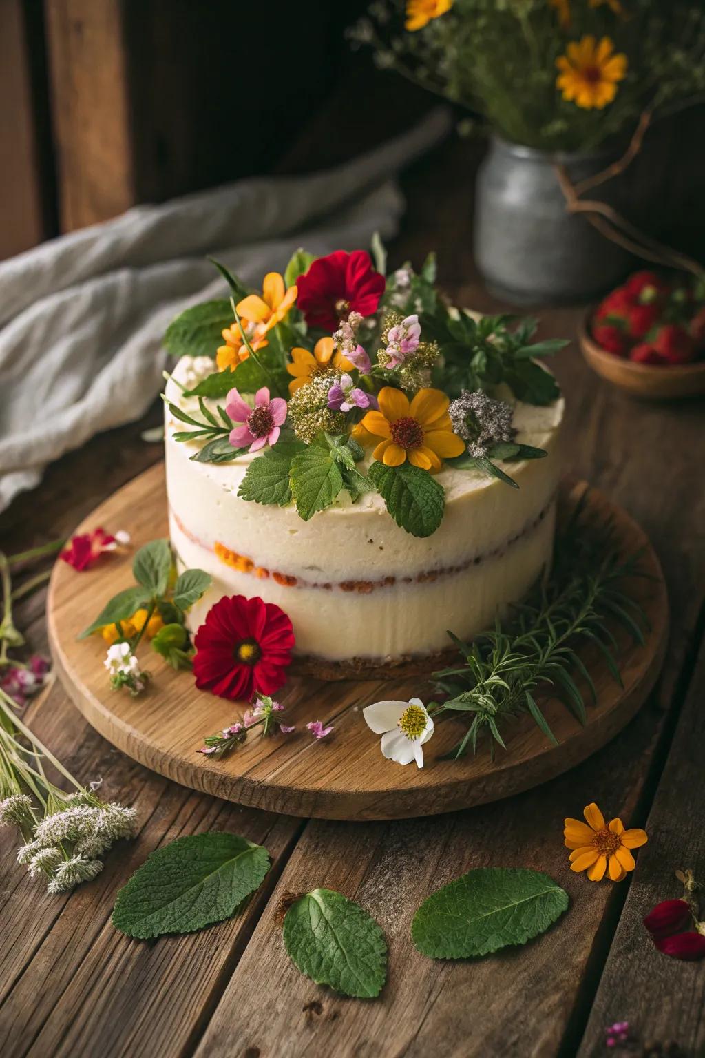 A botanical freshness cake that transports a fragment of nature indoors.