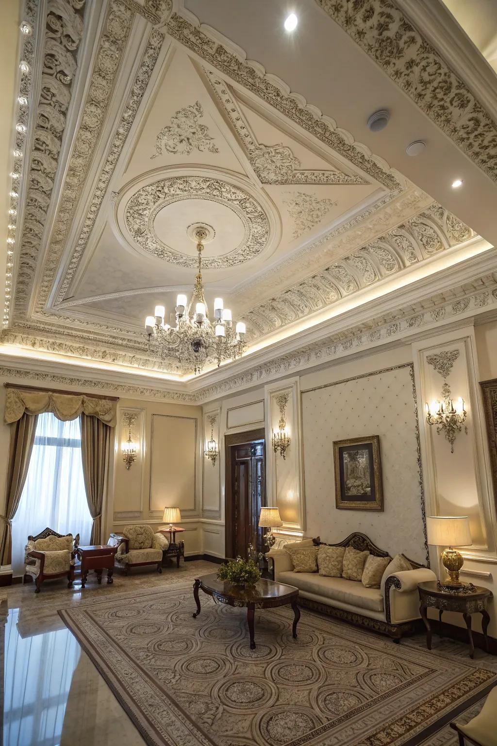 Crown trims fashion a seamless and cultured shift from wall to ceiling.