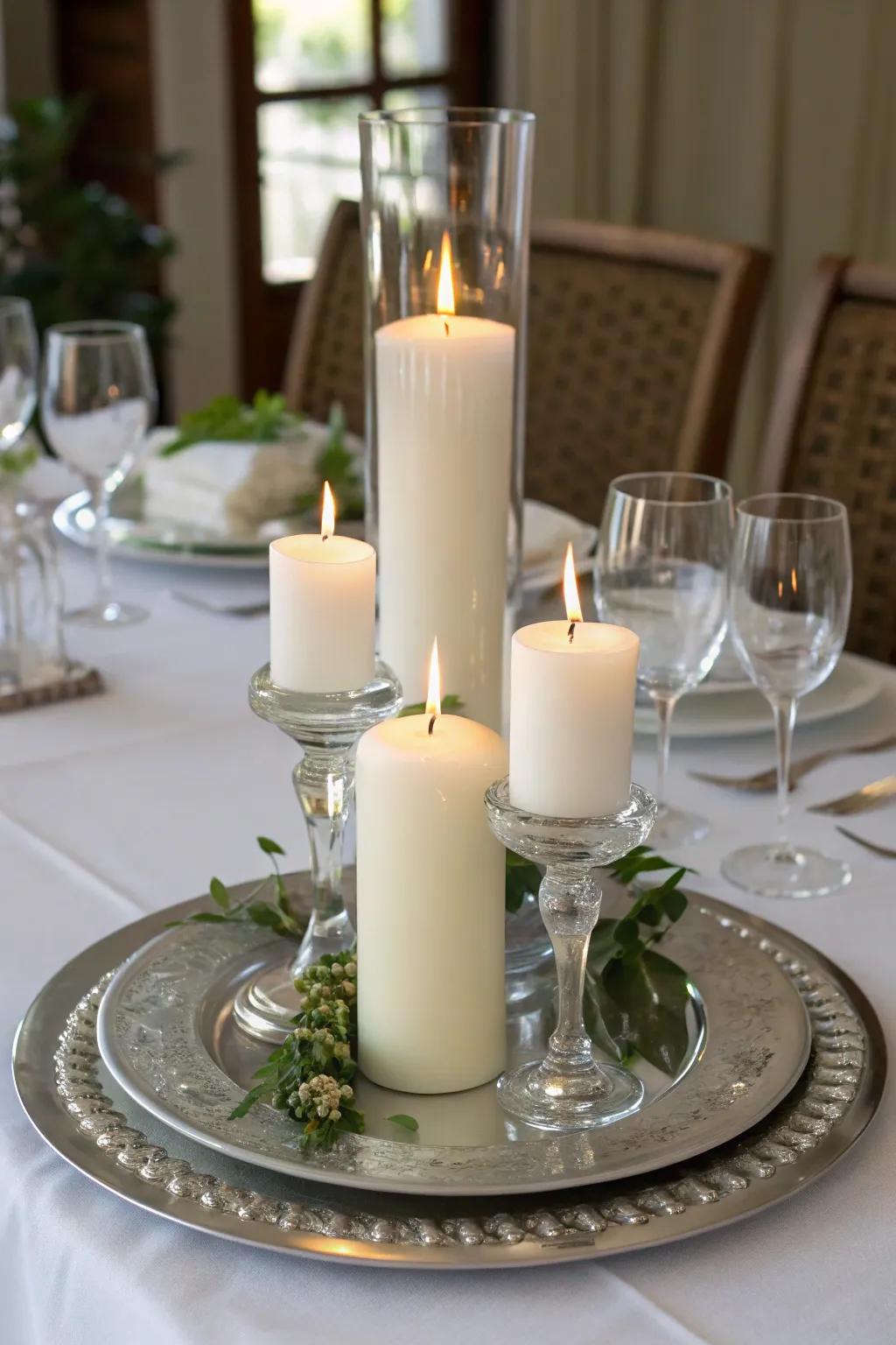 Establish tiers of splendor using glassware to enrich your arrangement.