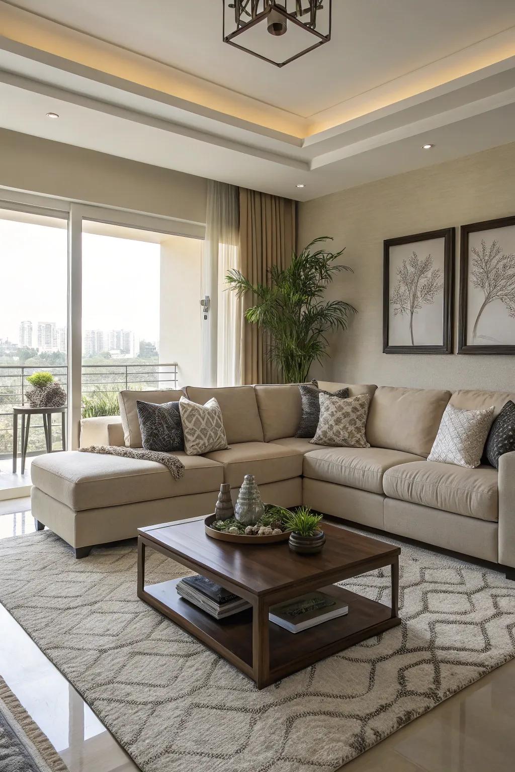 Sectionals contribute abundant seating and style to common areas of all dimensions.