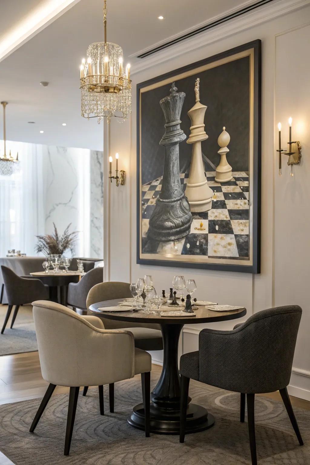 Symbolic chess art fosters meaningful exchanges.