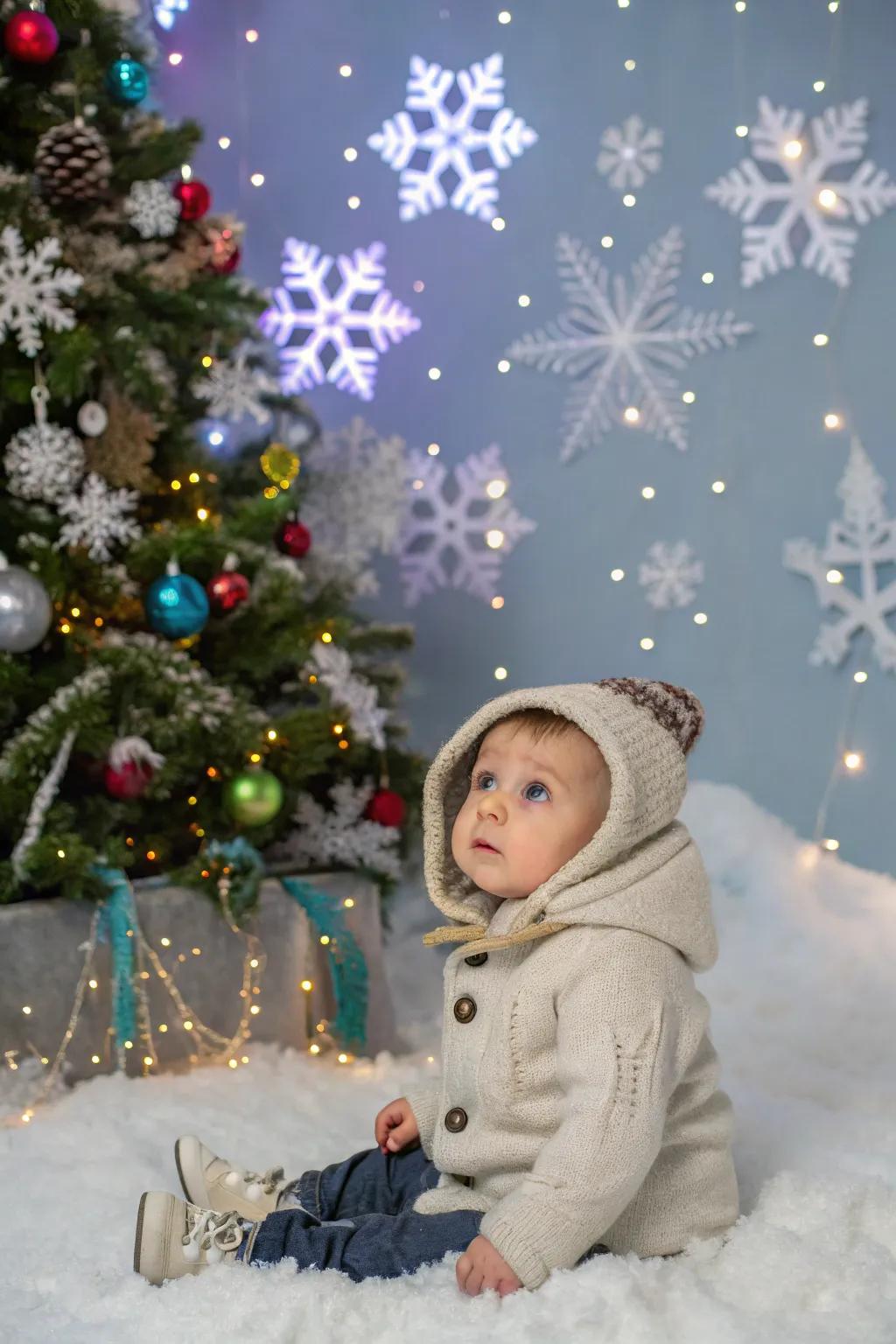 Transform your abode into a wintry paradise to host a celebratory photoshoot.