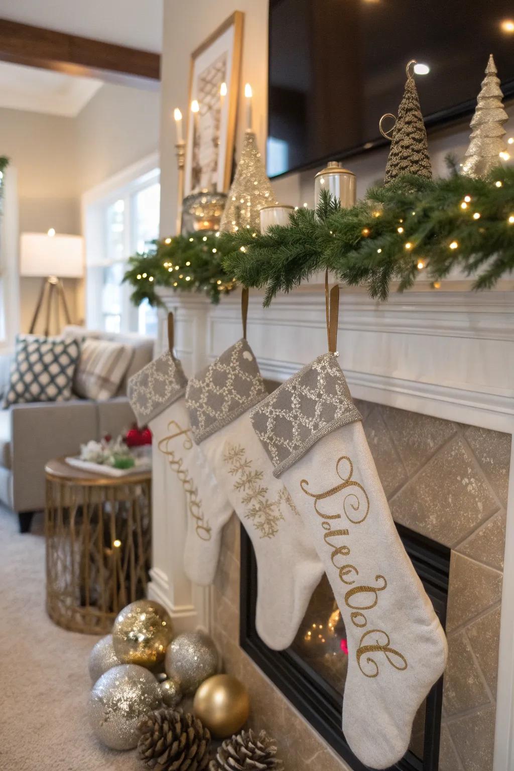 Tailored hose embellishments impart charm and sophistication to your hearth.