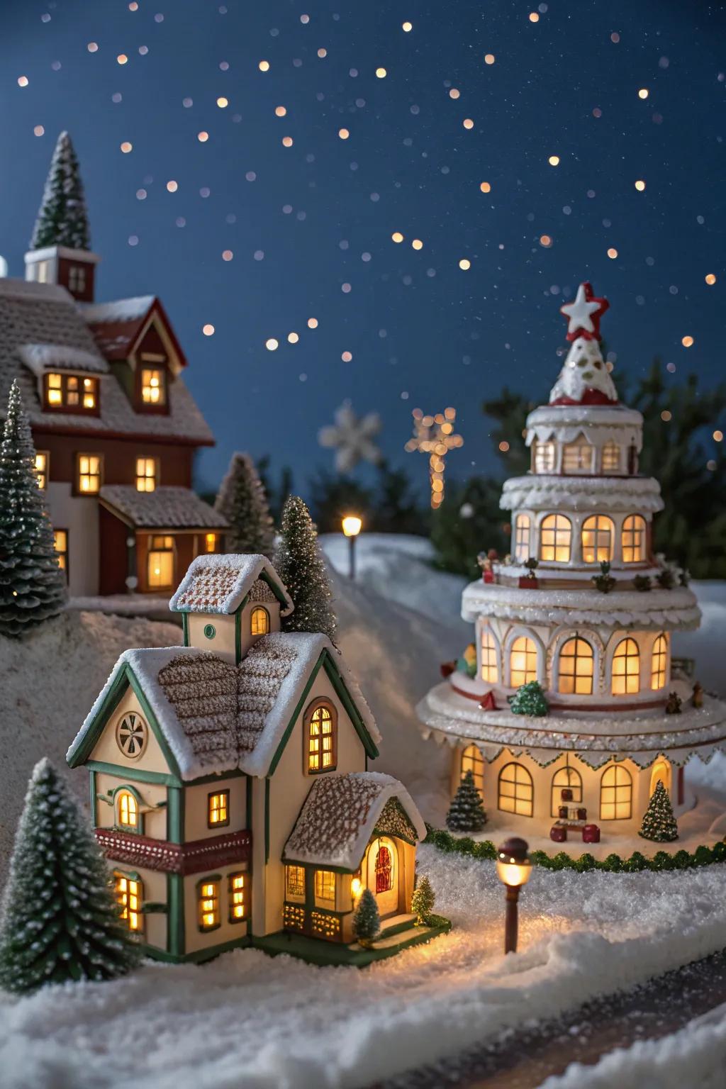 Stratified planes contribute a spirited accent to the showcase.