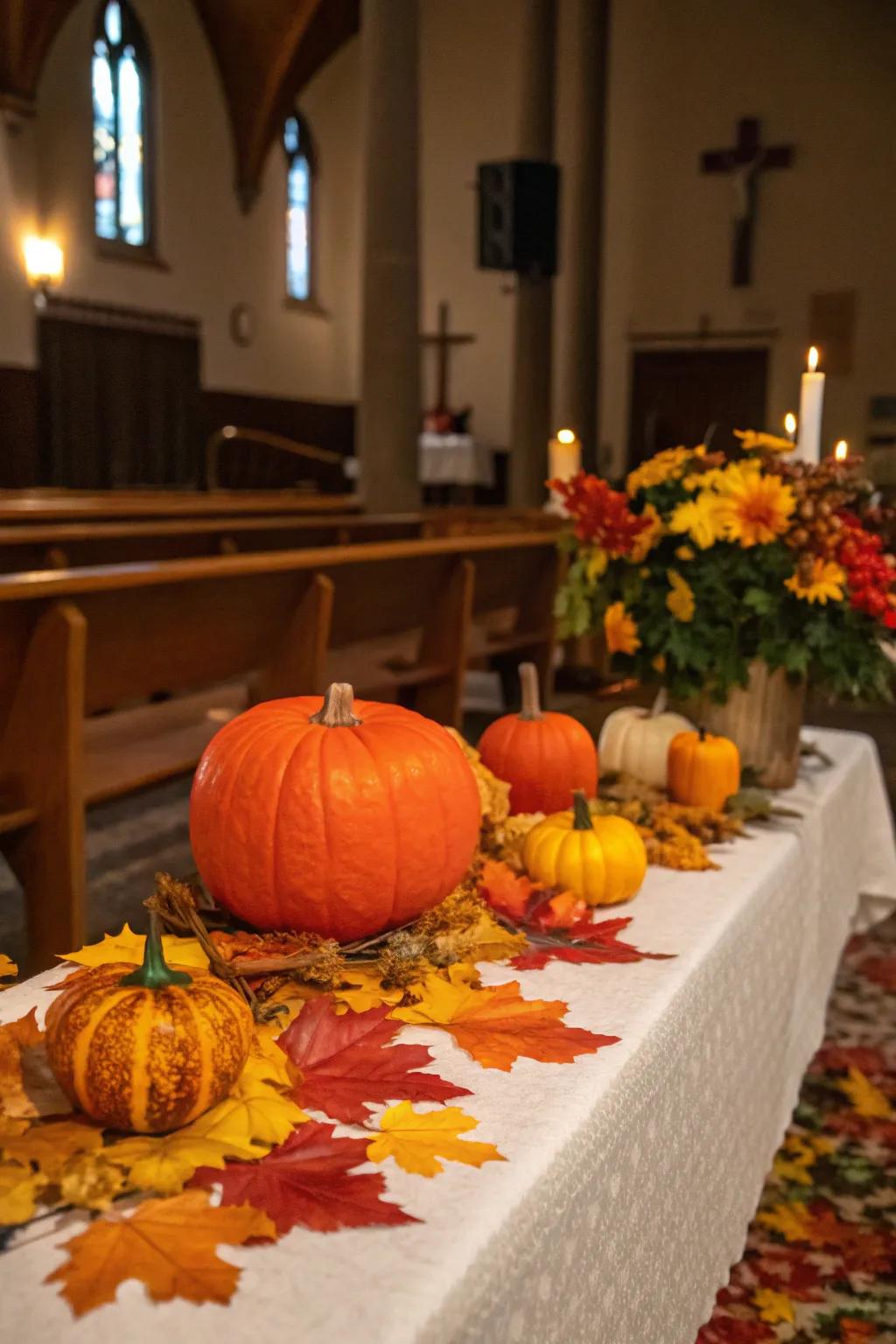 Seasonal themes sprinkle celebratory vibes on church tables.