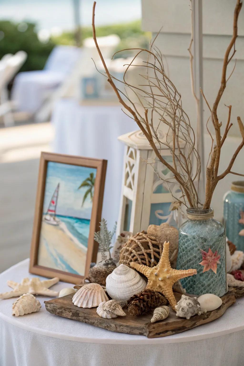 Seaside decorations enrich spaces with a hint of the ocean.
