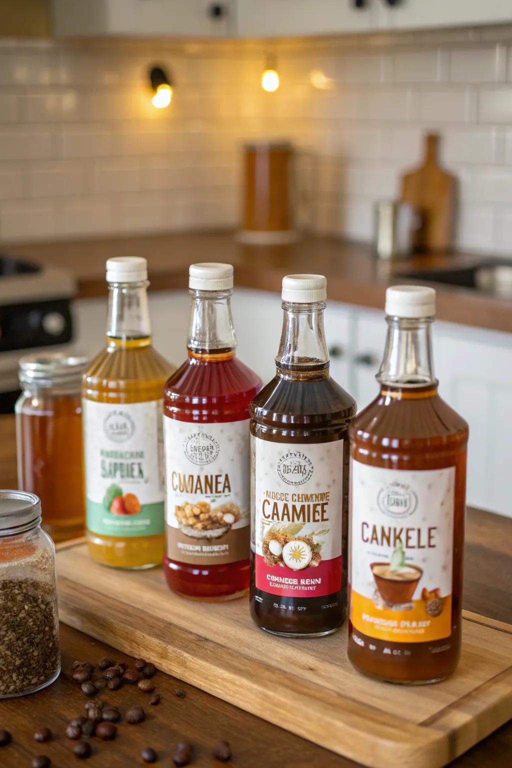 Enhance your coffee with a variety of flavored syrups.