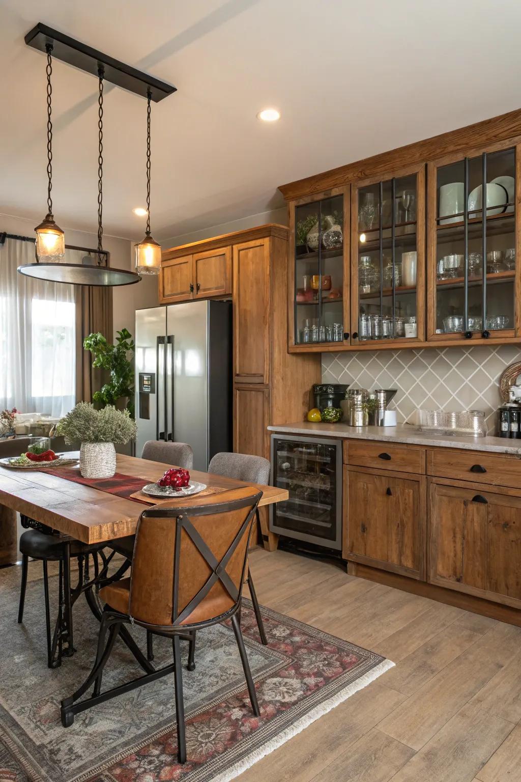 A balanced mix of materials adding character.