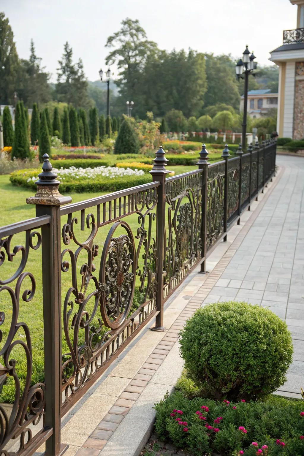Decorative ironwork partitioning brings a touch of sophistication.