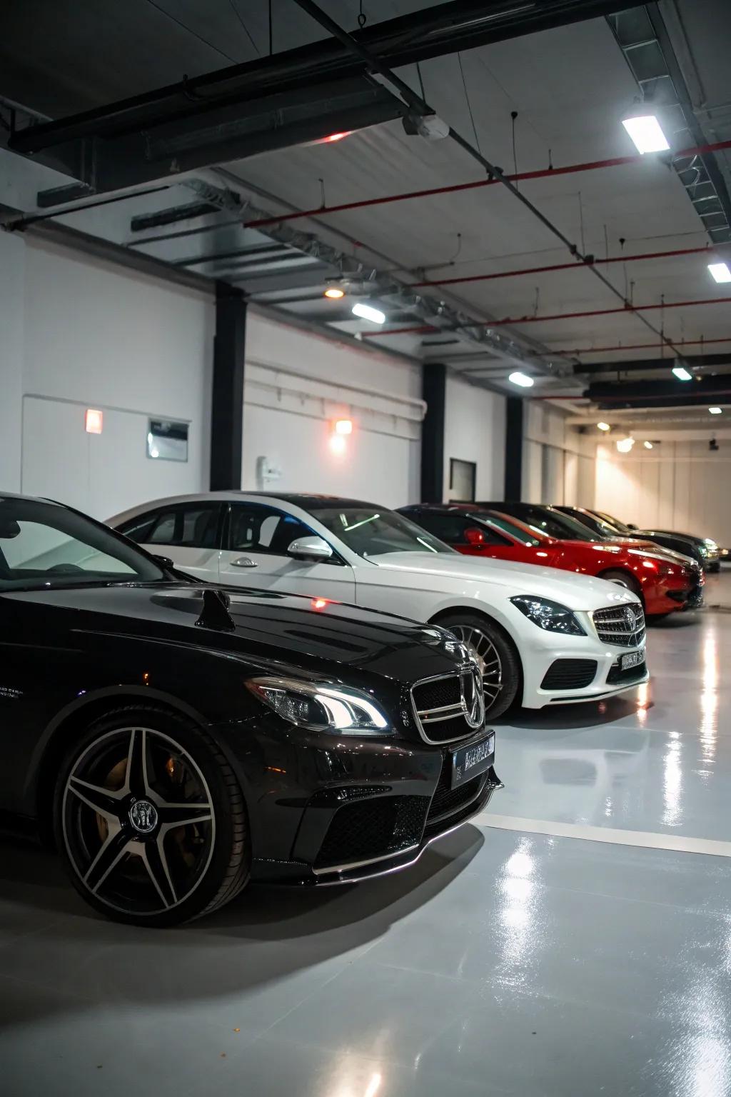 A presentation garage that highlights your car collection with calculated illumination.