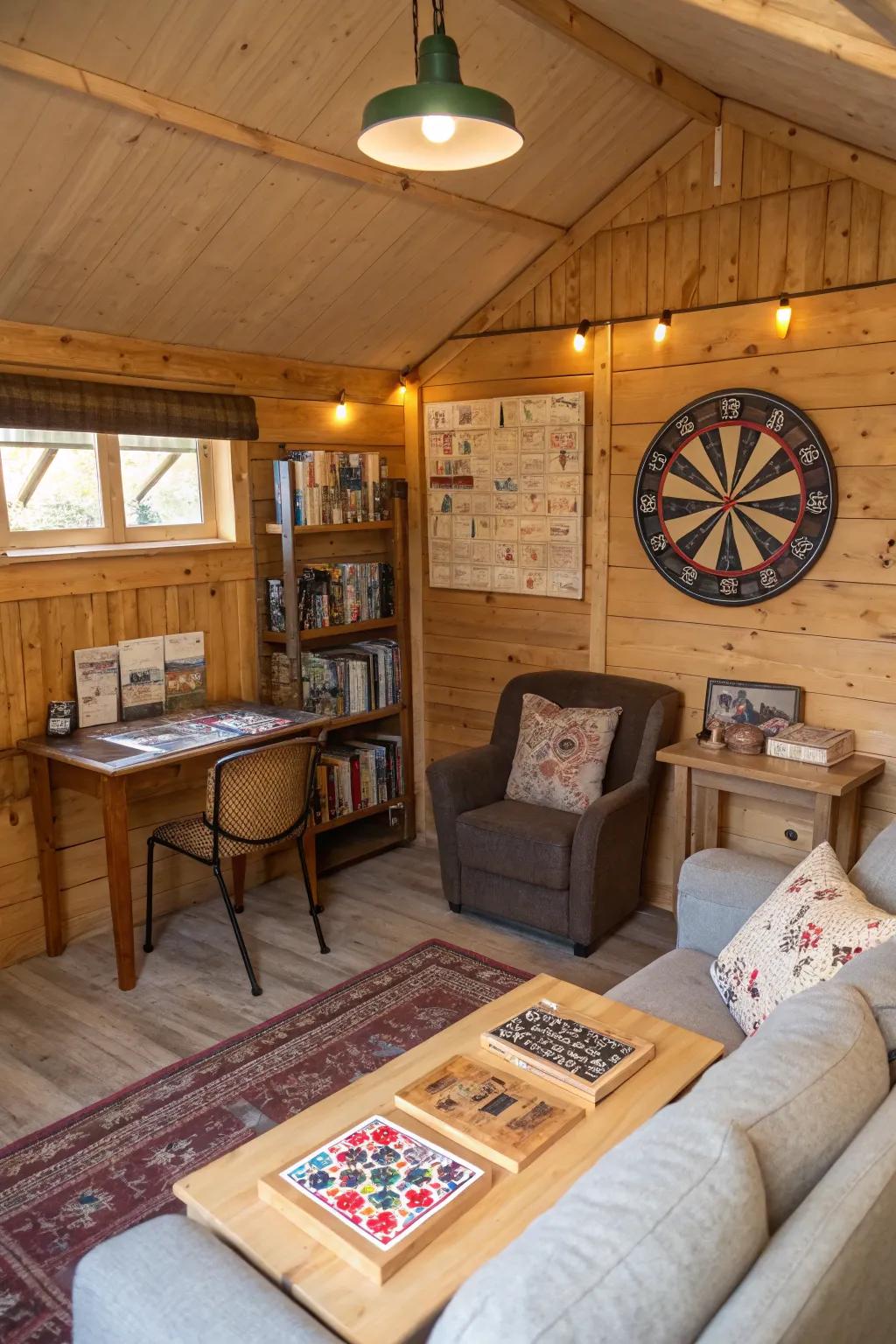 Have countless hours of enjoyment in a shed game area.