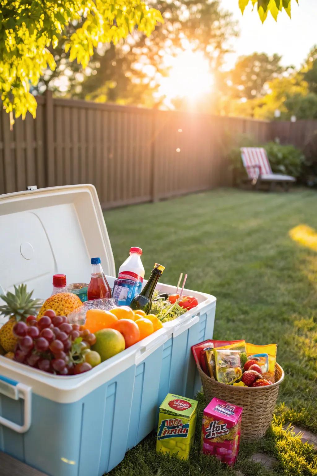 A spectrum splash of hues on a cooler.