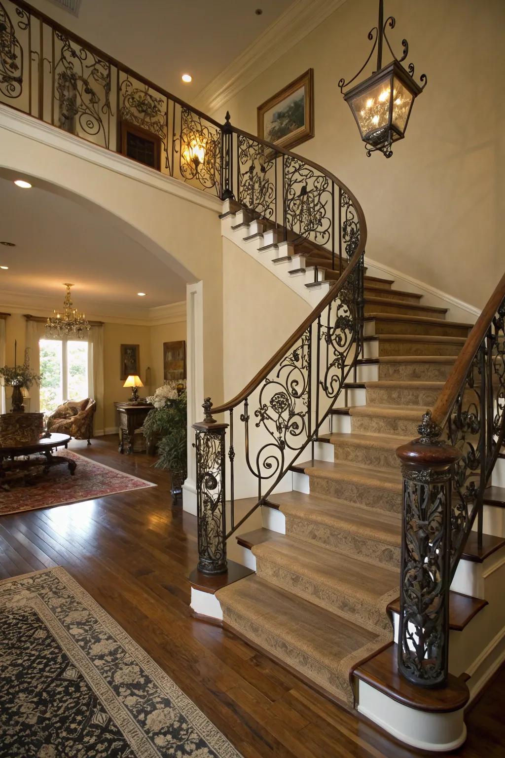 Elegant railings are able to boost the design of any stairway.