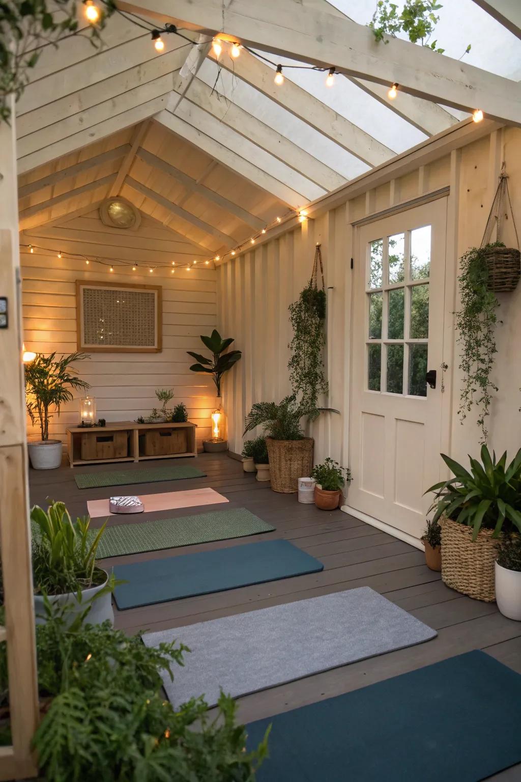 A tranquil yoga sanctuary crafted for peace and relaxation.