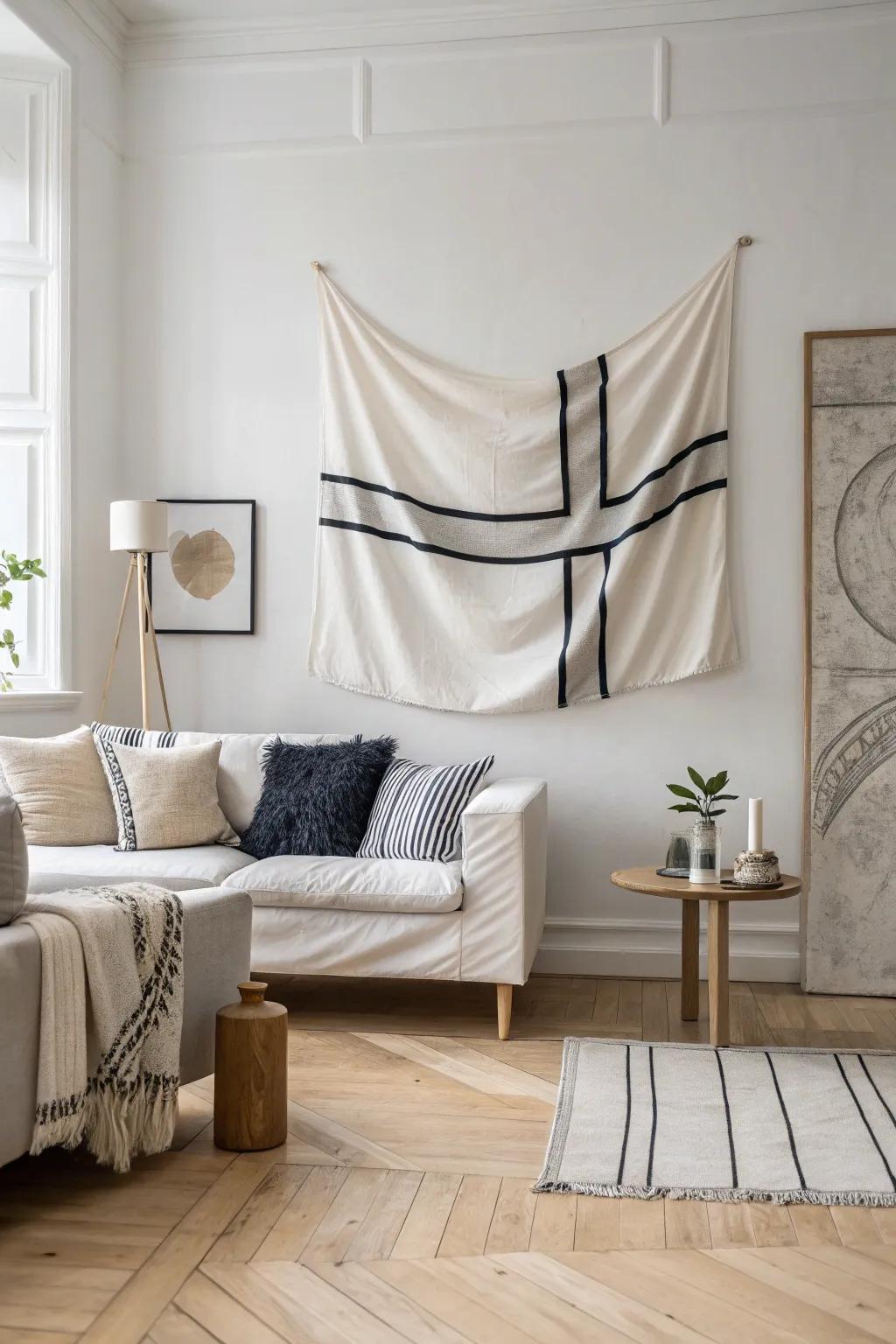 A minimalist pennant exudes sophistication and simplicity.