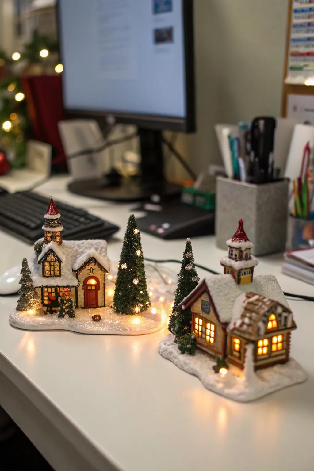 A captivating scaled-down celebration community infuses celebratory charm into the office.
