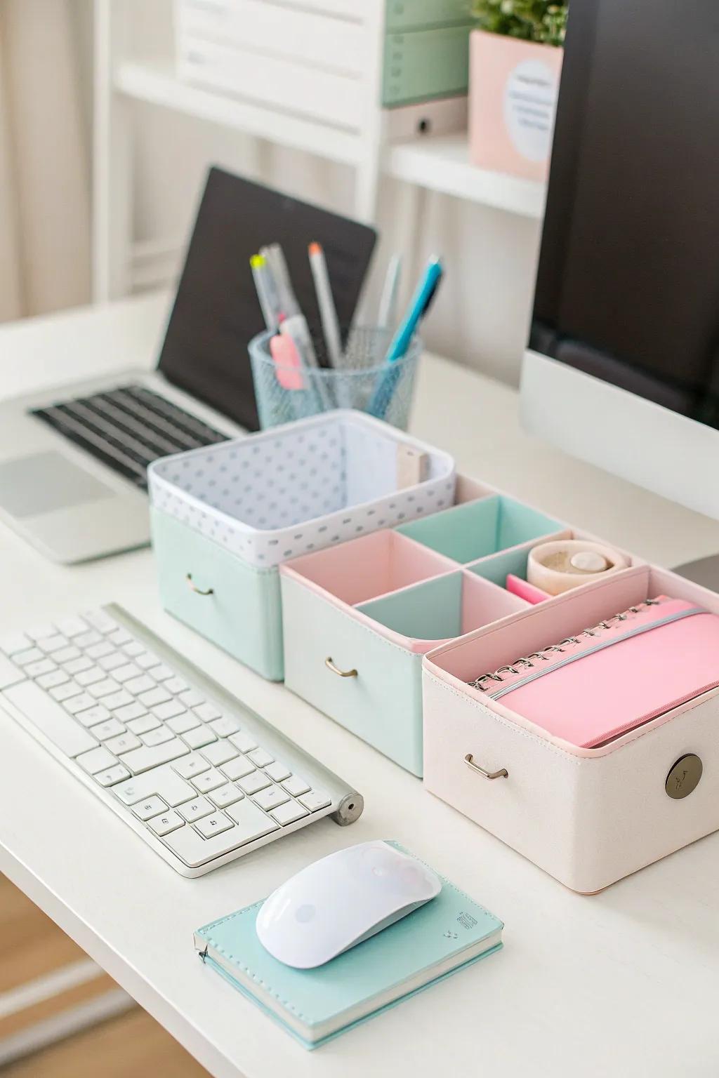 Fashionable organizers keep your personal computer arrangement neat and elegant.