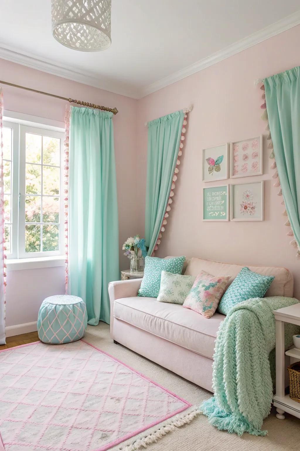 Muted colors provide a serene and peaceful feel.