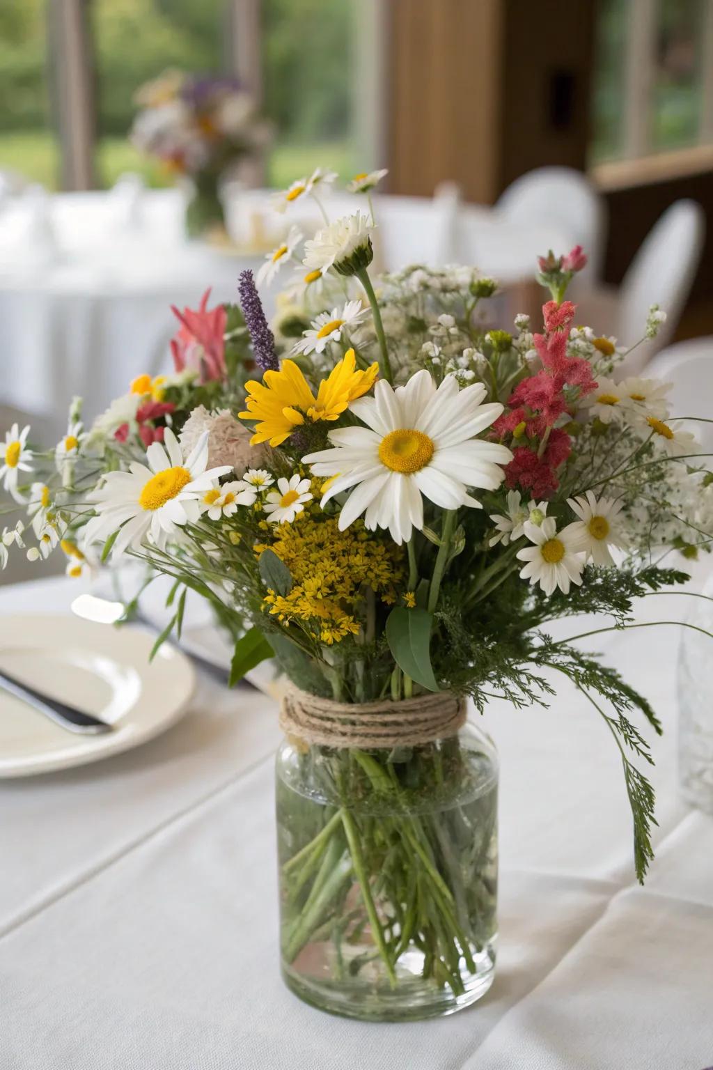 Amplify your tables with wildflower focal points.