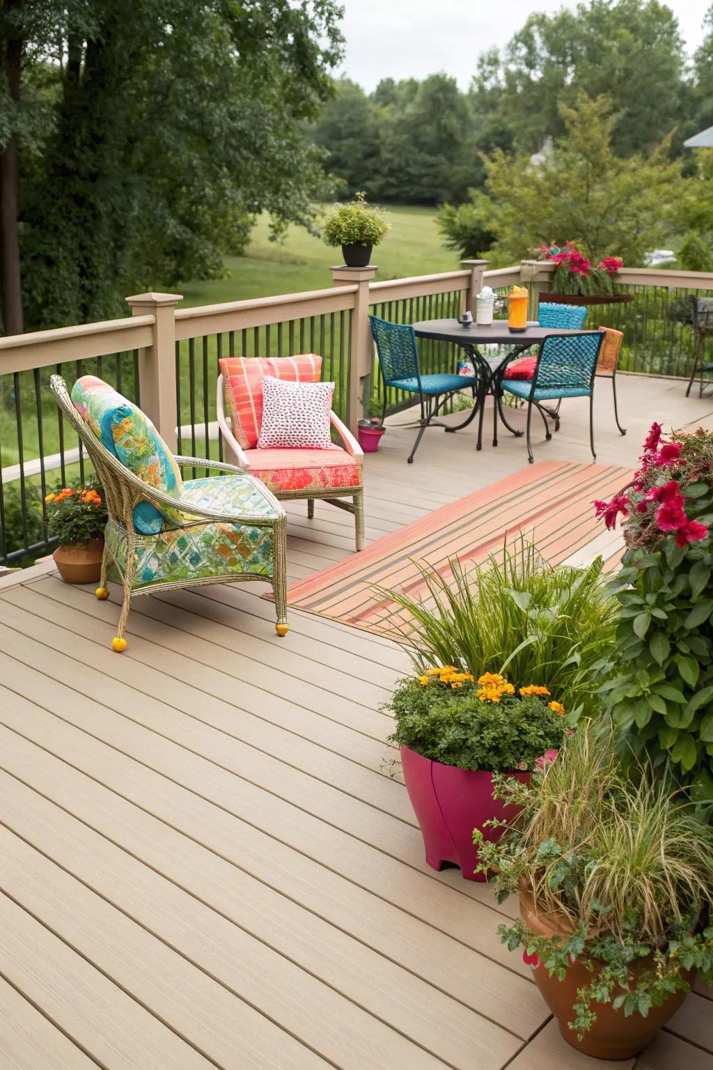 Buff decks act as an ideal neutral backdrop.