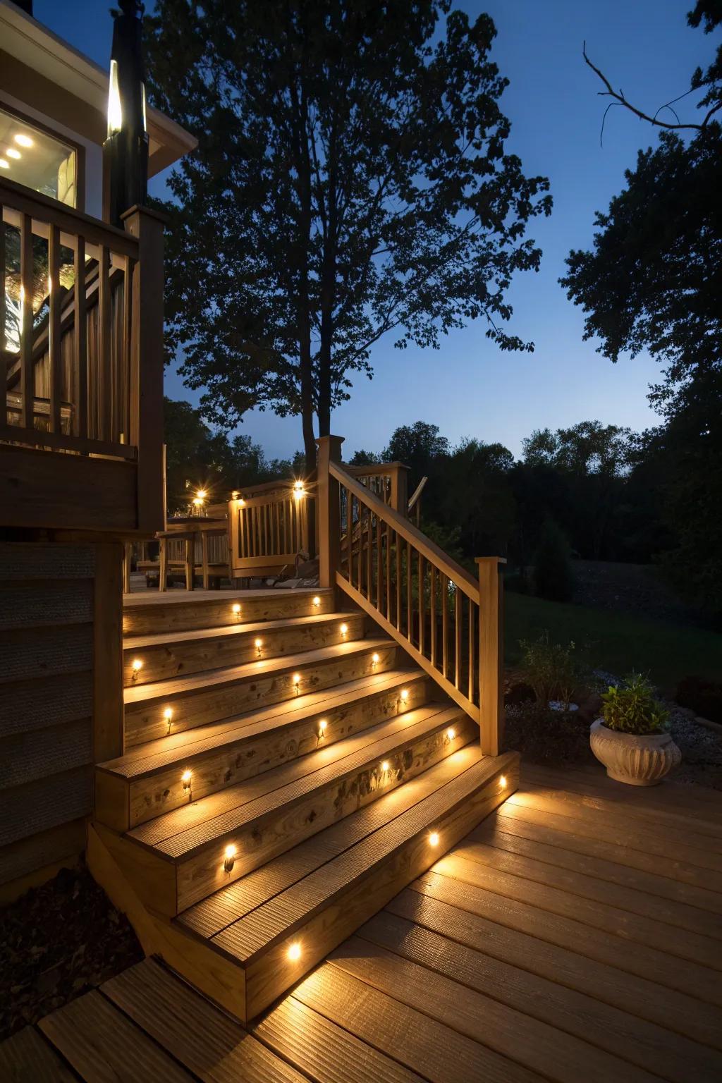 Light up your steps with chic integrated lights.