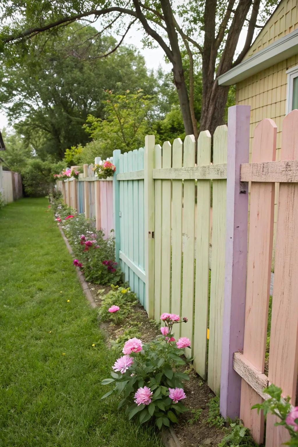 Brighten up your setting using a splash of color on your fence.
