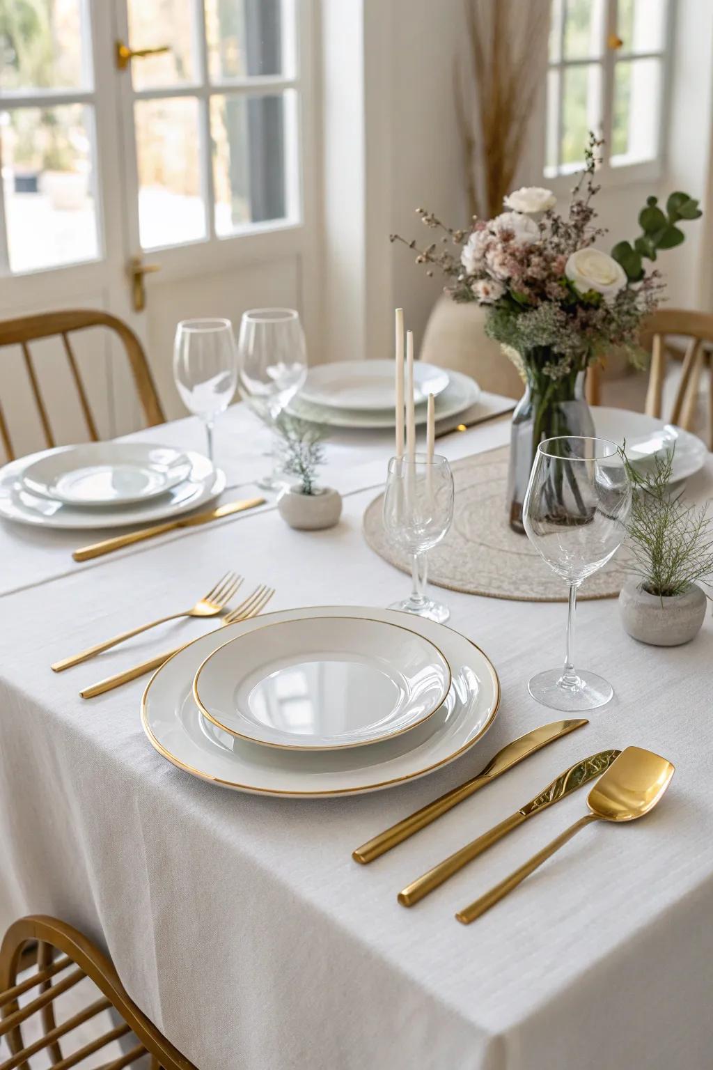 Gleaming details provide a sense of luxury to every table.