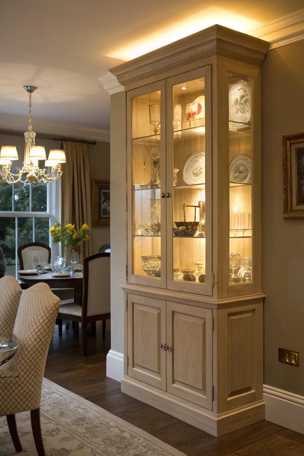 Integrated lights bring a warm radiance to your showcases.