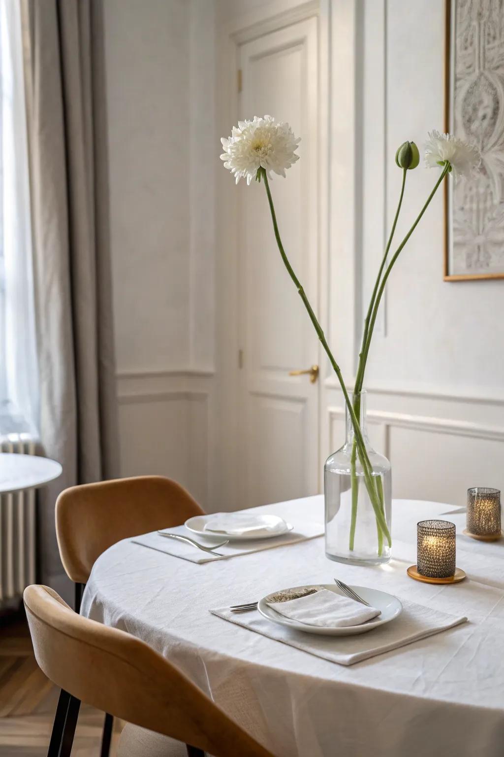 Uncomplicated beauty: A single flower communicates powerfully.