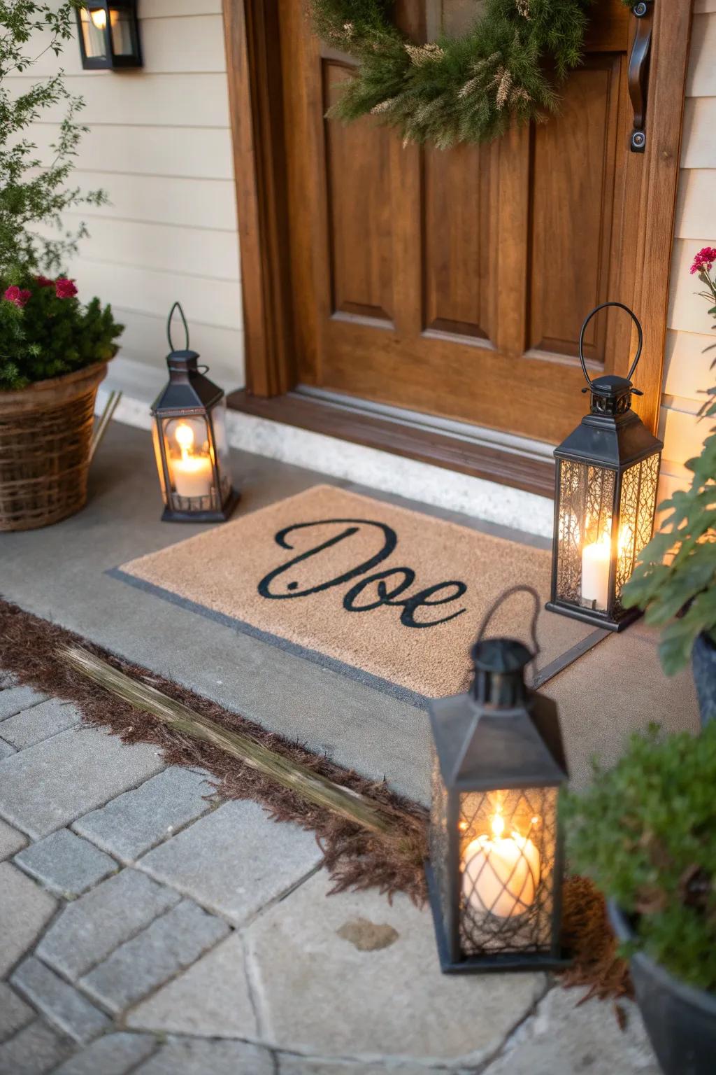 Personalized doormats create a distinctive and inviting entry