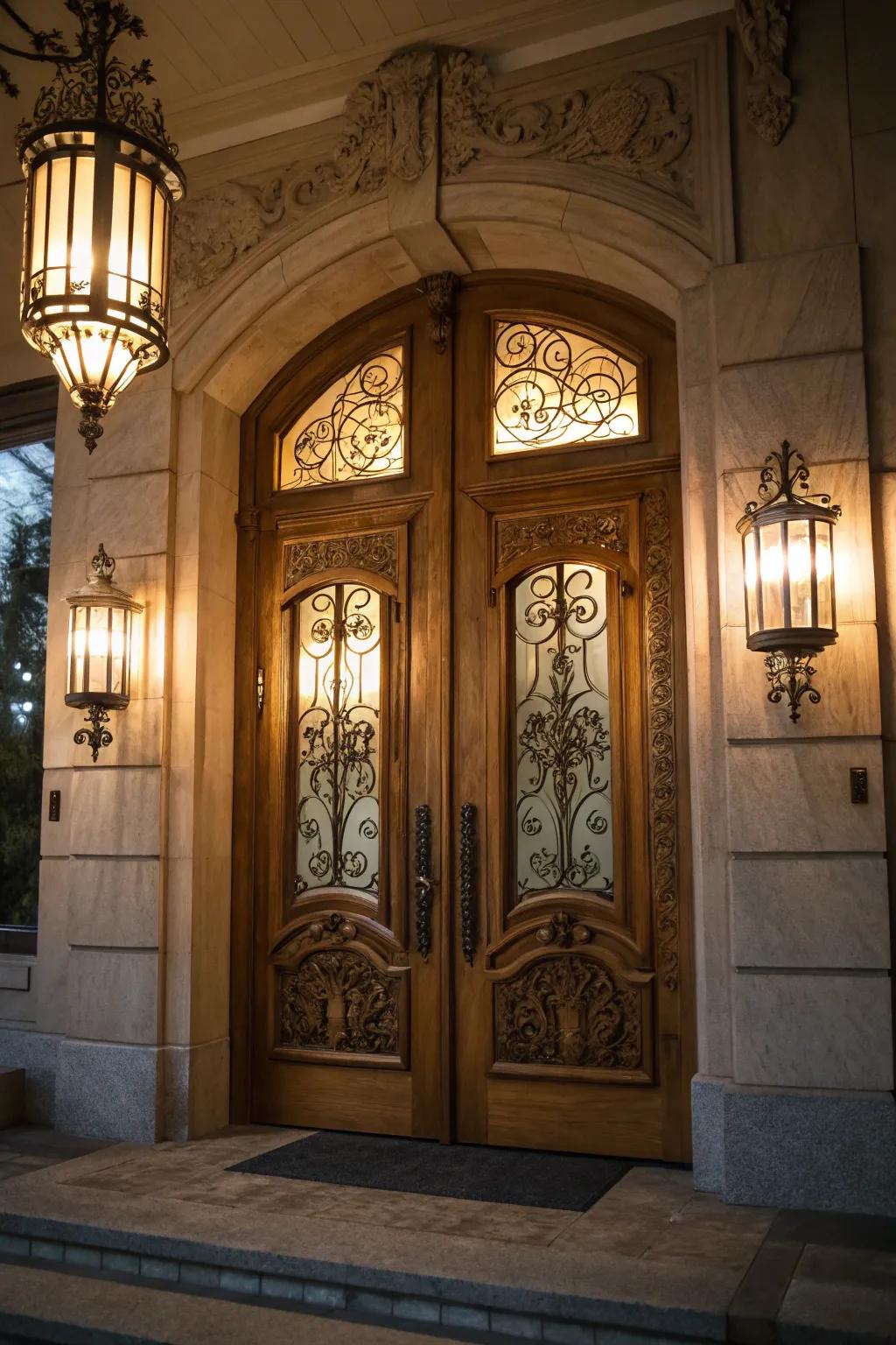 Achieve evening appeal using carefully positioned lighting.