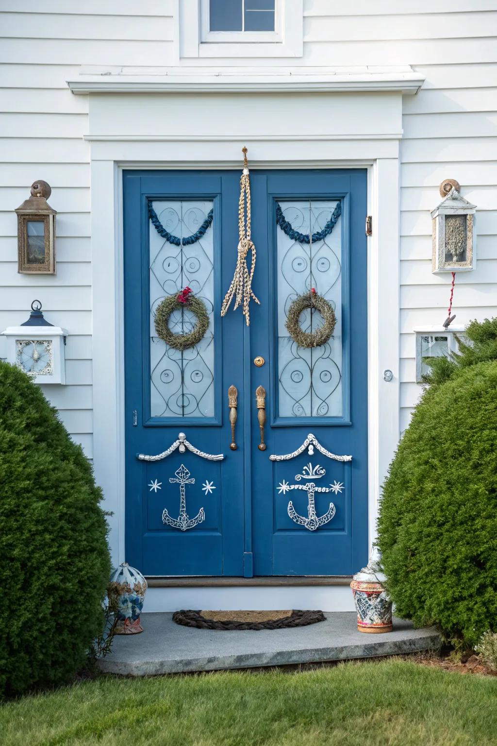 Refreshing coastal blue doors that bring beachside appeal to any residence.